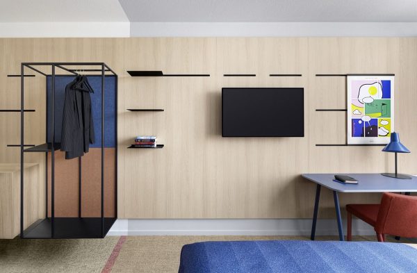 143 Casa LR 13 B Hotel Room Student Amsterdam Frame Cabinet Desk Wood Wall Lensvelt i29